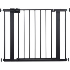 Easy Install 28 inch Walk Thru Gate Fits 29 to 38 inch Black 1-Pack