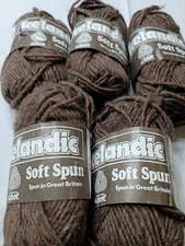 Lot of 5 Skeins Icelandic Soft Spun Yarn Pure New Wool Spun In Great Britain 