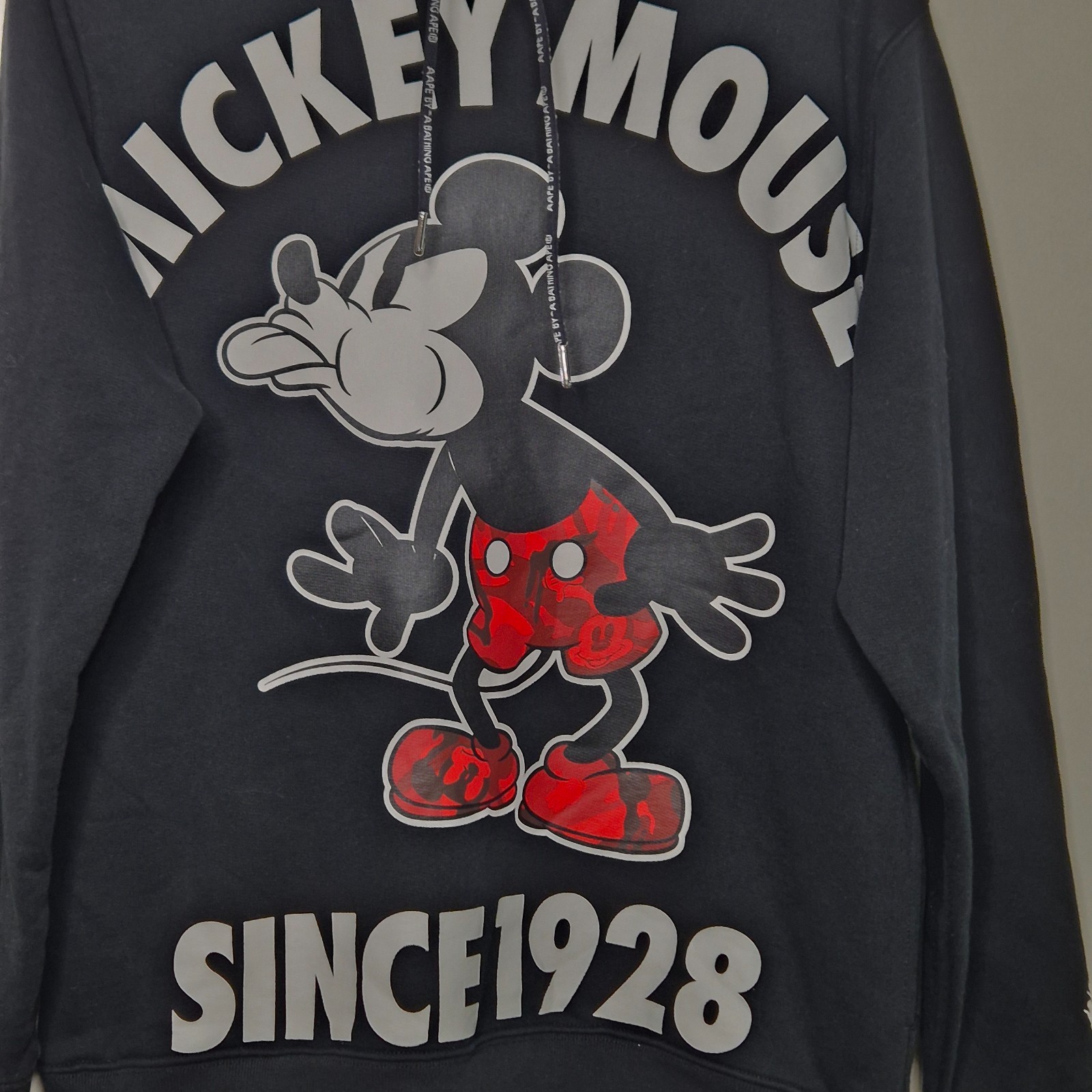 Disney A Bathing Ape Aape Mickey Mouse Hoodie Pullover Jumper Size M thumbnail 2