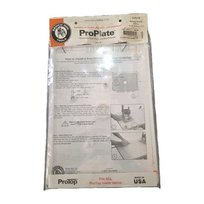 ProPlate CLEAR Acrylic Woodworking Router Table  Insert 11 3/4'' x 8 1/4''  - NOS