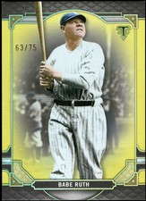 2022 Topps Triple Threads BABE RUTH 60 Yankees CITRINE Yellow Serial /75 MVP HOF