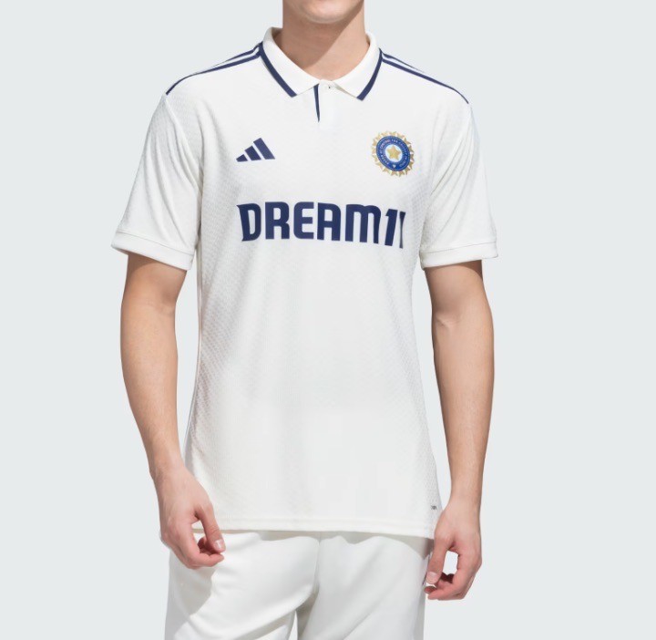 Adidas India Cricket Test Match Jersey Off White KF2527 Mens Size