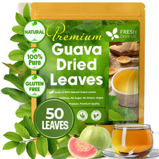 , Premium 50 Natural Guava Leaves, Whole Dried Leaves, 100 Pure, Natural Guava
