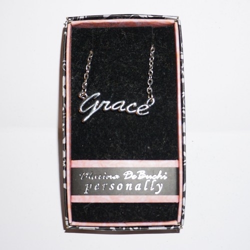 Name Necklace Marina DeBuchi Silver Plated Personalized Choose Name NWT JB - Picture 54 of 135