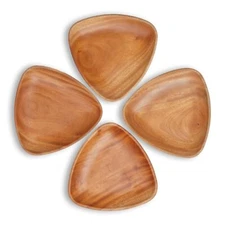 Triangle Wood Serving Tray 8.3 in Wooden Plates Home Decor Charcuterie Board ...