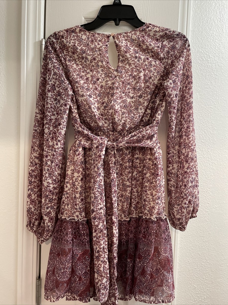 Japna XS Western Layered Boho Chiffon Floral Flirty Fun Like Japna XS Western Layered Boho Chiffon Floral Flirty Fun Like