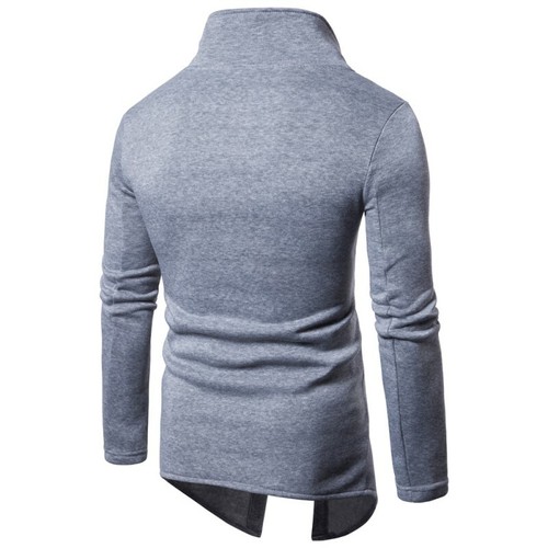 Chaqueta de abrigo de cuello alto manga larga para hombre de pecho único calce liso ajustado nueva B - Imagen 7 de 14