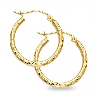 Paradise Jewelers 14K Solid Yellow Gold Hoop Earrings Paradise Jewelers 14K Solid Yellow Gold Hoop Earrings