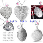 + 16"-38" Snake Chain Necklace 925 Sterling Silver Heart/Round/Oval Photo Locket