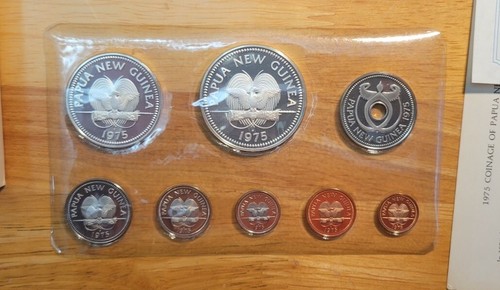 1975 The First Coinage Of Papua New Guinea Proof Set with Box & COA - Picture 5 of 8