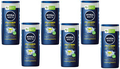 NIVEA MEN Power 24H Fresh Effect Duschgel Shower Gel 6x 250ml