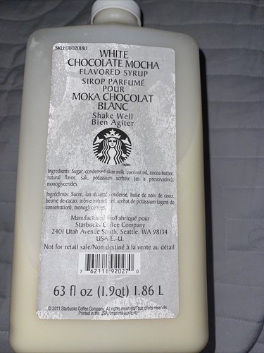Starbucks White Chocolate Mocha flavored Syrup BB May 2025