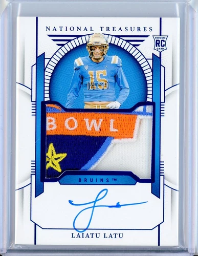 2024 Panini National Treasure LAIATU LATU RC Blue Logo Patch AUTO Autograph 2/10