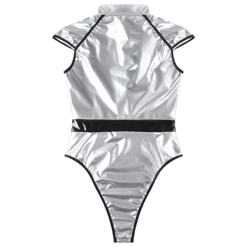 AU Women's Saucer Man Cosplay Costume Patent Leather Bodysuit Catsuit Halloween - Photo 9 sur 77