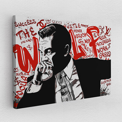 Leinwandbild Poster Acryl Pop Art Wolf of Wallstreet Leonardo Di Caprio Office