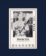 George Vico signed Detroit Tigers 1977 Diamond Greats baseball card (deceased)