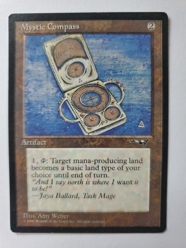 MTG Magic The Gathering Card Mystic Compass Artifact Alliances 1986 Amy Weber