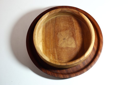 Set ciotola e vassoio da portata in legno fatto a mano decoro africano legno intagliato-1238 - Foto 18 di 24