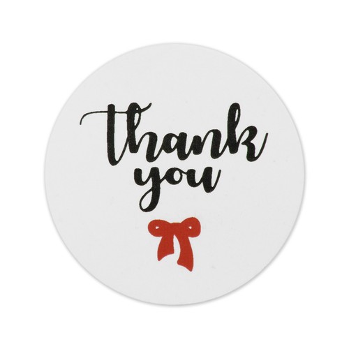x100 Thank You Stickers For Your Purchase Business Labels Round Heart Wedding - Picture 55 of 73