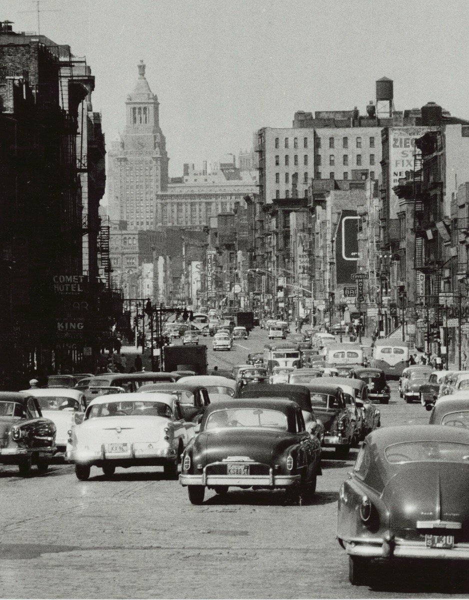 Bowery Street, New York City, NY, 1950's (1956) Street Scene