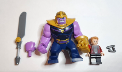 Lego Lot Marvel Thanos Star-Lord Minifig Big Fig Infinity Gauntlet Sword  76107
