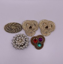 Vintage Antique Metal Shop Clip Buckles Lot of 5 Elegant Unique