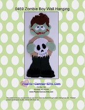 Halloween Zombie Boy Wall Hanging-Plastic Canvas Pattern or Kit