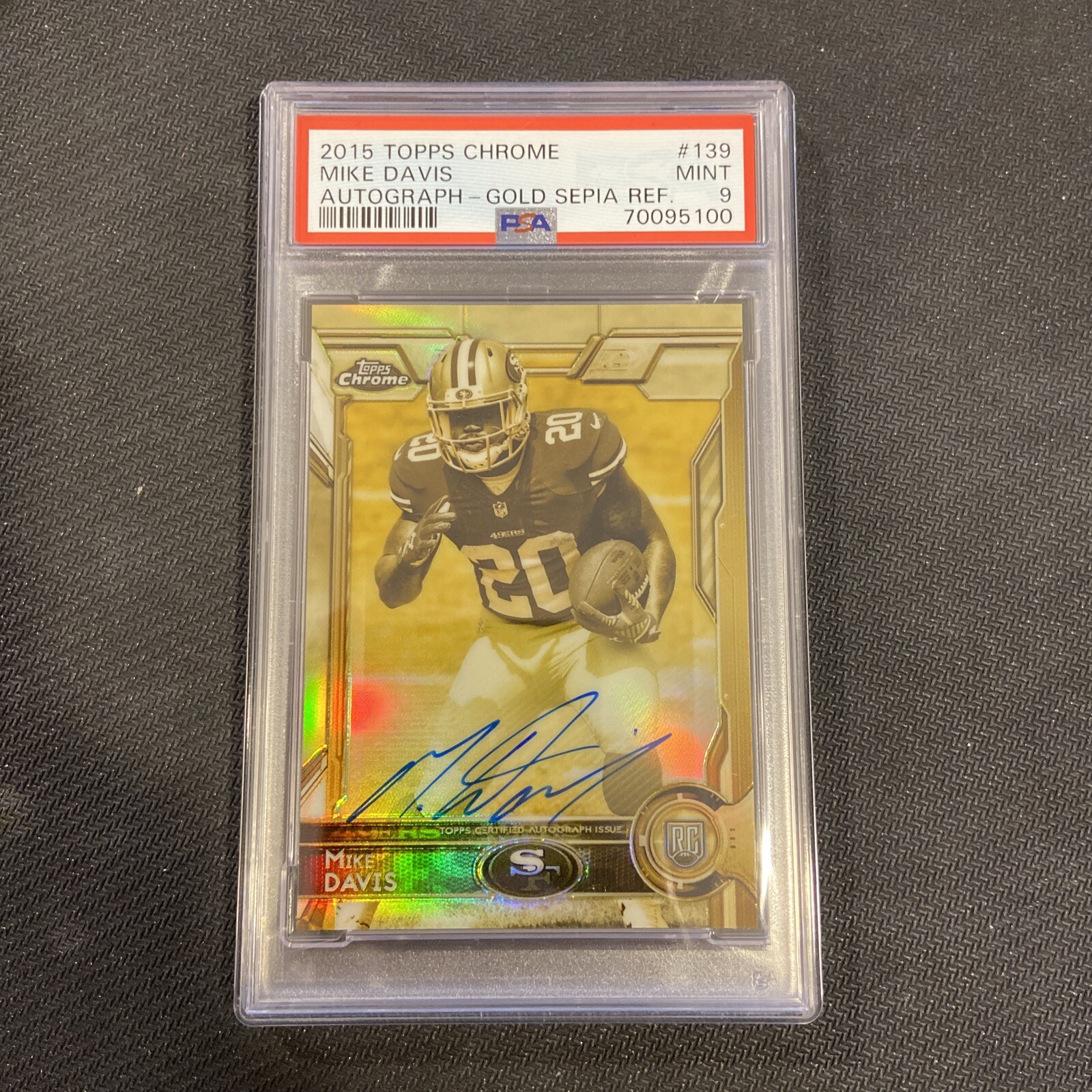 Mike Davis Topps Chrome #139 Autograph-Gold Sepia Refractor