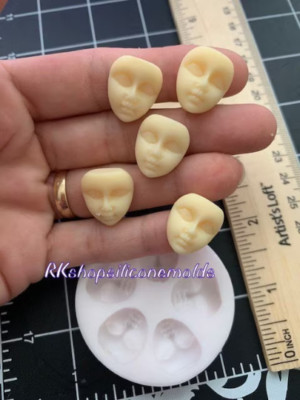 Face-mask Silicone Mold for Fondant-Resin-handcrafts-polymer Clay-handmade mold
