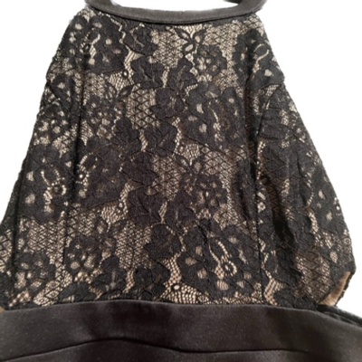 Black Lace Top Open Side Cut Out Skater Dress | eBay