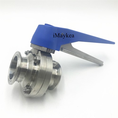 1.5" SS304 Clamp OD50.5mm Sanitary Butterfly Valve Multi-Position Handle Trigger - Picture 3 of 6