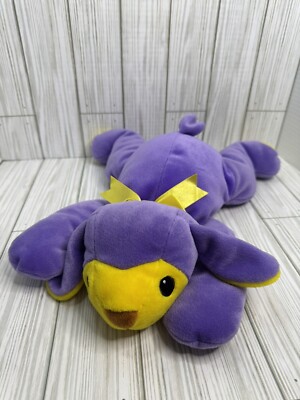TY Pillow Pal ''Ba Ba'' the Purple and Yellow Lamb Plush 1998 Stuffed Animal 12 