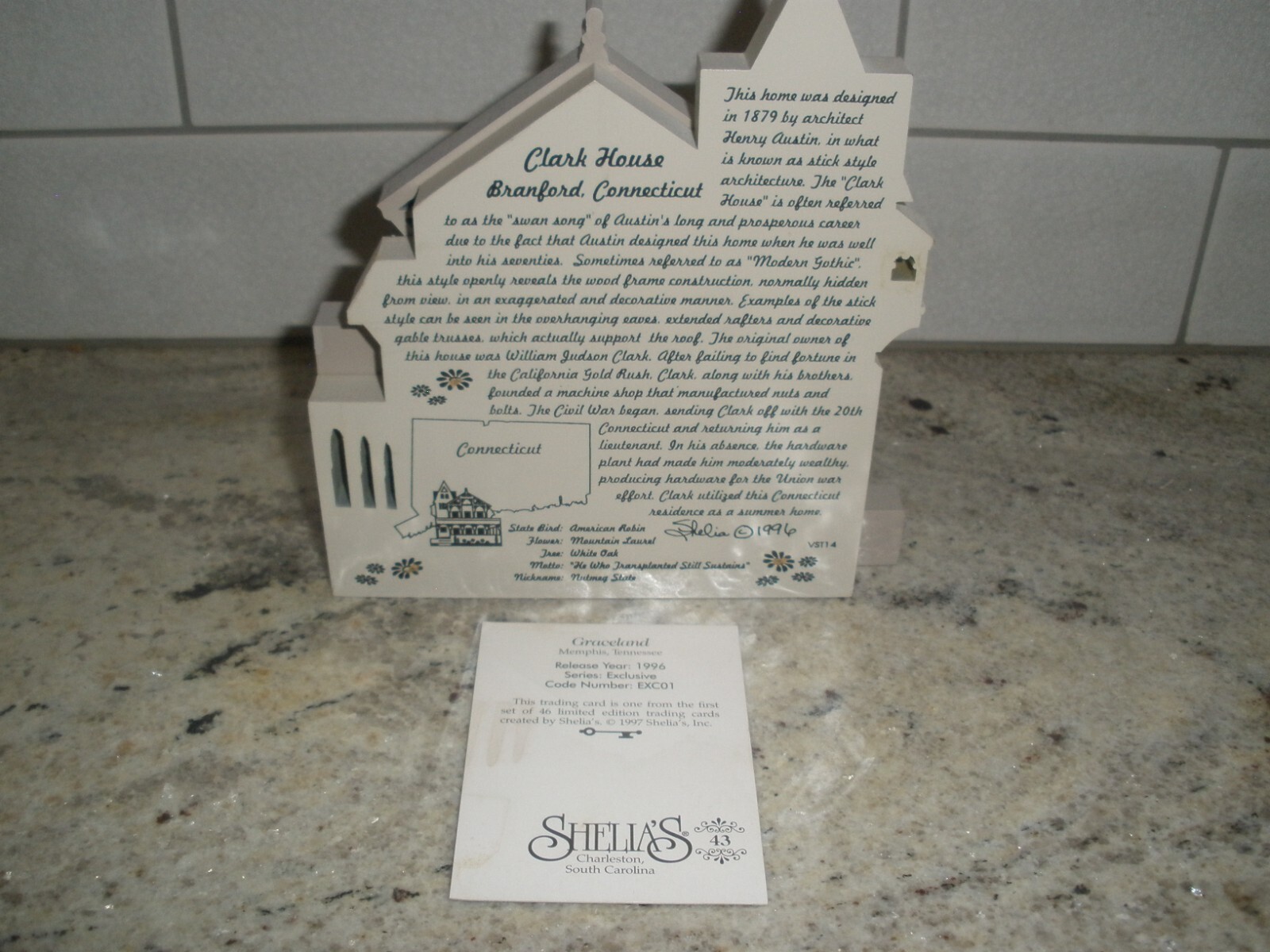 SHEILA'S COLLECTIBLE CLARK HOUSE BRANFORD CONNECTICUT 1996 CARD (S1) eBay