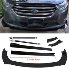 Front Bumper Lip Spoiler Splitter Glossy Black Extension For Ford Focus ST RS