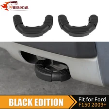 Black Front Hitch Tow Hooks Covers Protector Trim for Ford F150 04+ Accessories