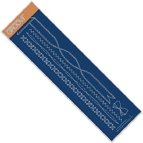 CLARITY STAMP GROOVI Embossing Border Plate RIBBON & STITCHING GRO-PA-40286-09 - Picture 1 of 1