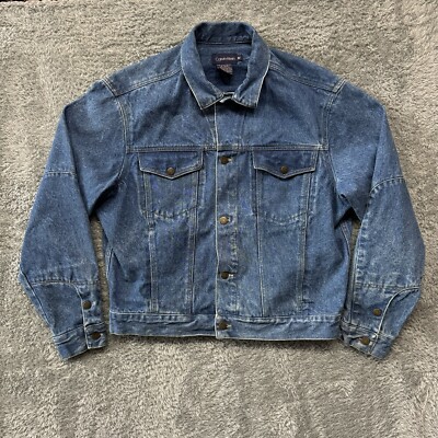 Vintage Calvin Klein Mens Denim Trucker Jacket  Size Medium  36009  Made In USA