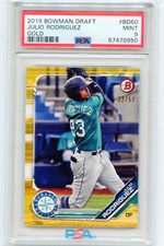 2019 BOWMAN DRAFT #BD60 JULIO RODRIGUEZ "GOLD" ROOKIE RC #32/50 MARINERS - PSA 9