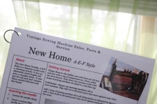 New Home A-E-F Style Sewing Machine Flashcard Set/Manual Replacement