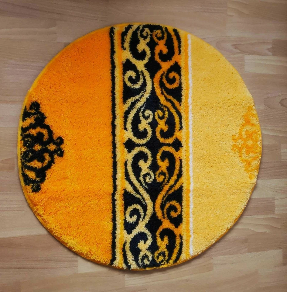 Grund BADTEPPICH DUSCHVORLEGER BADVORLEGER MATTE RUND GELB - Bild 3 von 3