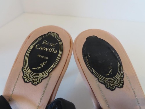 Rene Caovilla Black Beaded/MeshPointed Toe Slingback Heels Size 39 - Picture 12 of 12