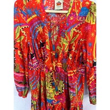 Farm Rio Women’s Magic Forest Tiered Mini Dress Sz Large 