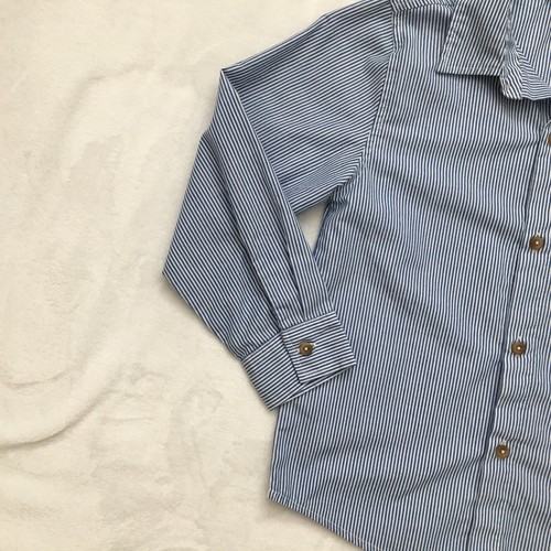 Nautica Boys Dress Shirt 6 Blue White Striped Collared Button Down Long Sleeves - Picture 12 of 24