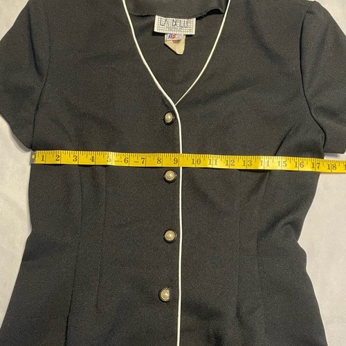 Abito donna La Belle taglia vintage 11 nero con bottoni made in USA - Foto 3 di 9