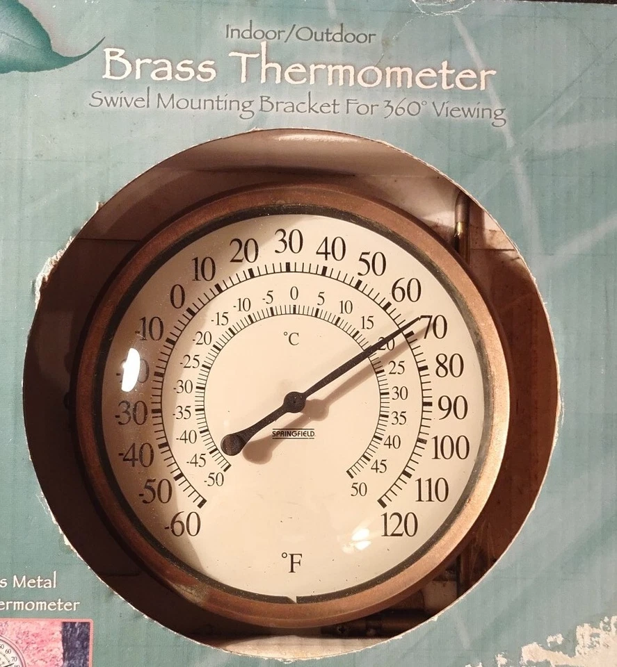 Soporte de montaje giratorio termómetro de latón inalámbrico para interiores y exteriores para vista 360* Foto 2 de 3