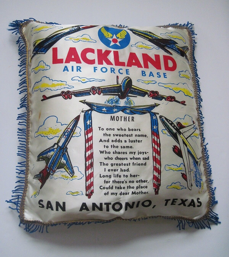 Funda de almohada vintage de la Fuerza Aérea Funda de almohada Lackland base aérea San Antonio TX nueva - Imagen 8 de 16