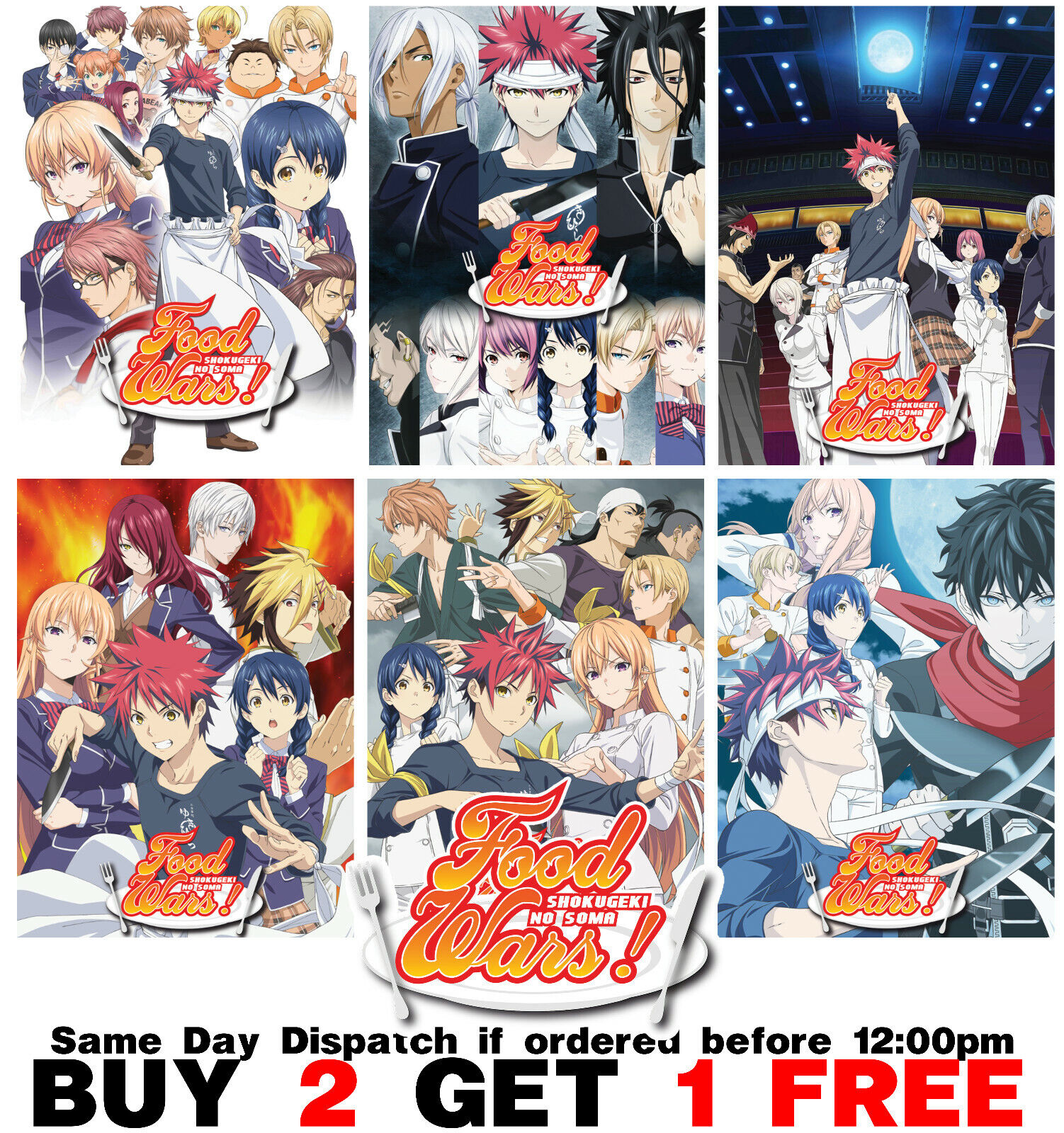 Anime Led Light Food Wars Shokugeki No Soma for Bedroom Decor