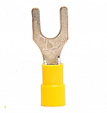 200 Pieces 12-10 Spade Connectors #8 Stud Vinyl Terminals Yellow USA Made