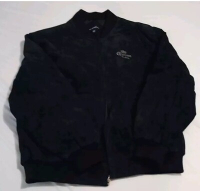 Corona Extra Black Leather Bomber Jacket Men's 2XL Port Authority Coat