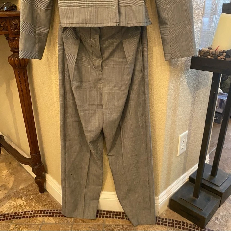 Blazer Mono MaxMara Mujer Gris 100% Lana Virgen Pata de Gallo Talla 6-DEFECTOS Foto 4 de 4